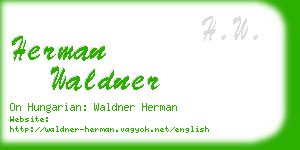 herman waldner business card